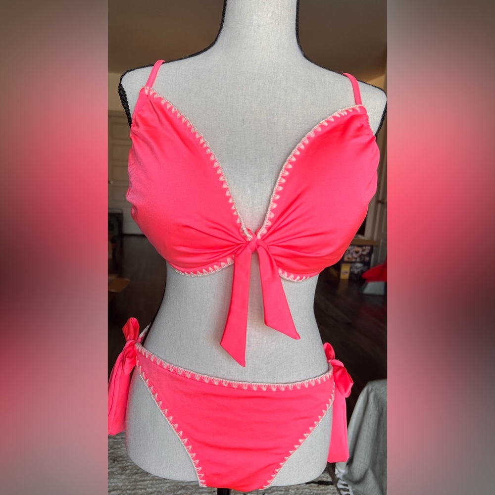 Ashley Graham x Swimsuits for All Bright Coral Pink Bikini